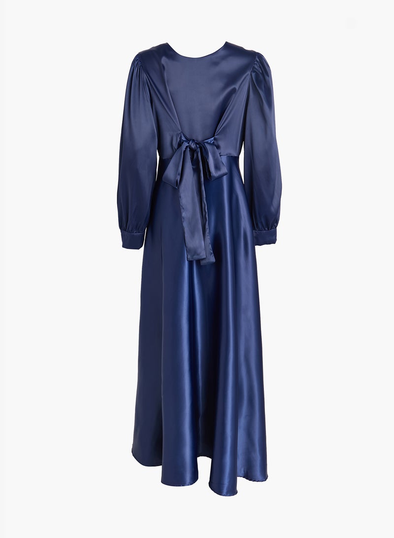 خزانة فستان مقاس كبير بكسرات وياقة بفتحة مفتاح - Image 2